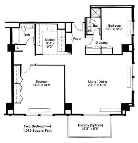 Mansion House Two-Bedroom I Floorplan