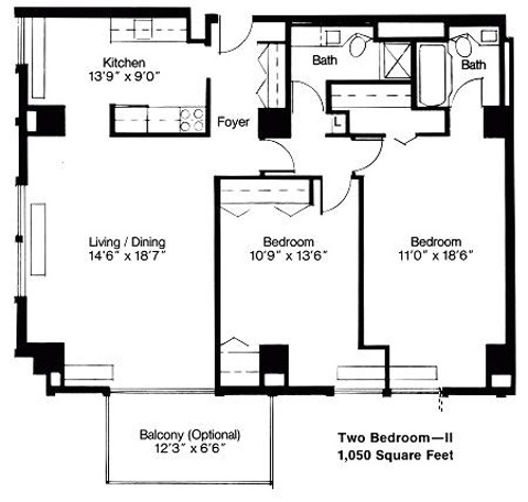 Mansion House Two-Bedroom II Floorplan